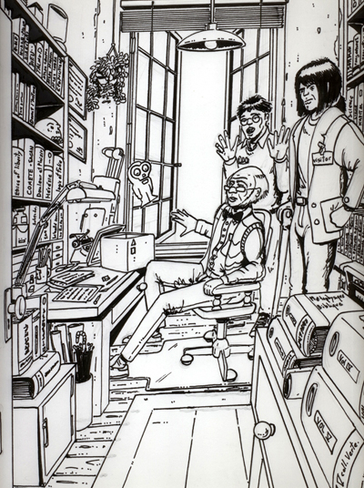 Scène dans un bureau d'université Scène dans un bureau d'université